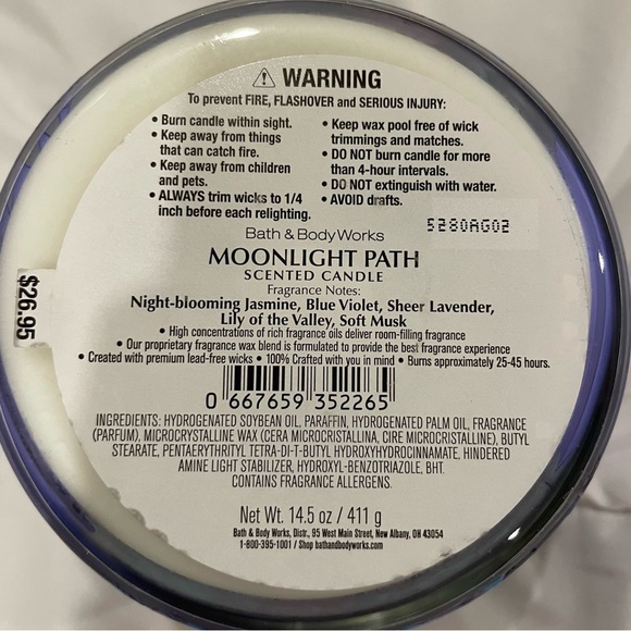 BBW Moonlight Path 3 wick candle - Picture 3 of 3